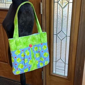 Frog quilt Tote bag